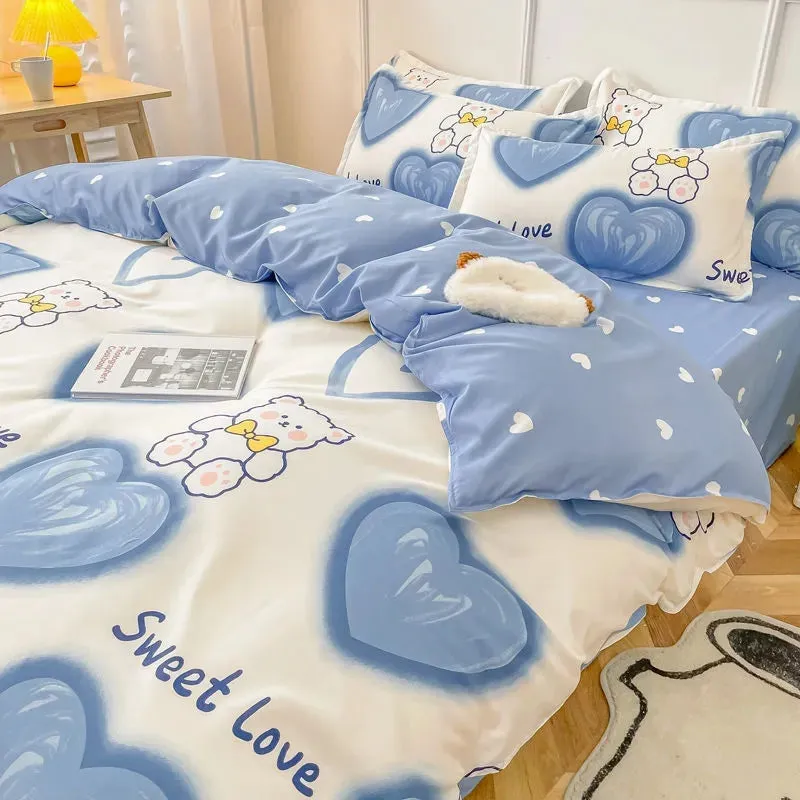 Cartoon Sweet Bear Love Heart Bedding Sets