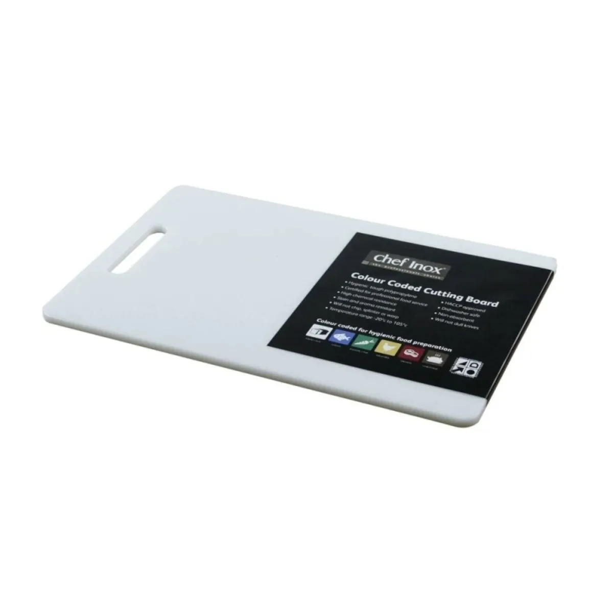 Chef Inox Plastic Chopping Board White 45cm x 30cm