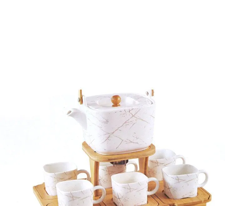 Coffee Set With Bamboo Base