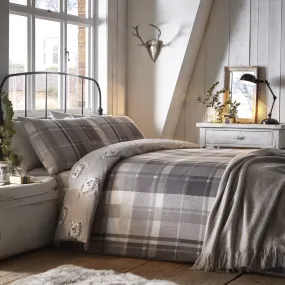 Colville Check Duvet Cover Set by Dreams & Drapes Lodge in Grey