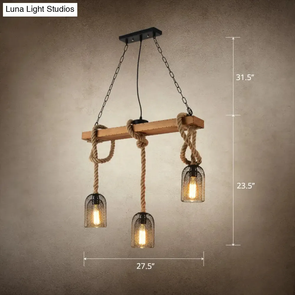 Countryside Mesh Pendant Lamp with Rope Cord