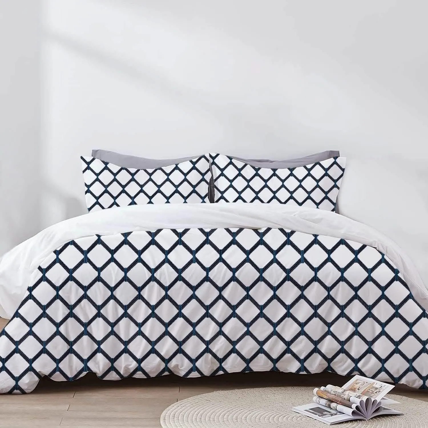 Cressida - Handcrafted Crewel Embroidered Duvet Cover Set | Premium Linen Cotton Blend |