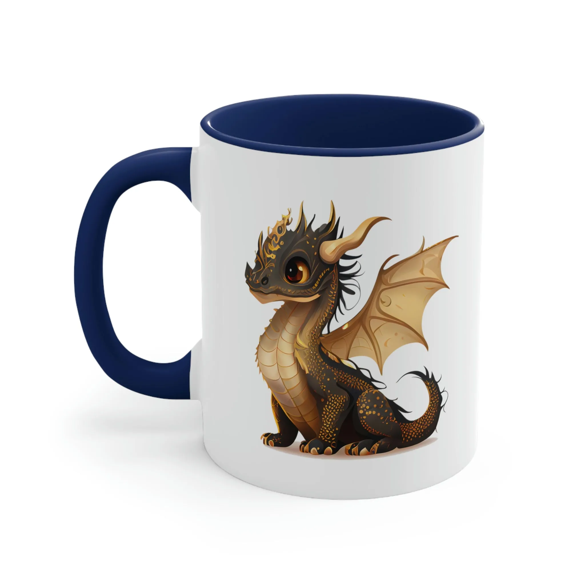 Cute Gold Dragon 02 - Accent Coffee Mug, 11oz