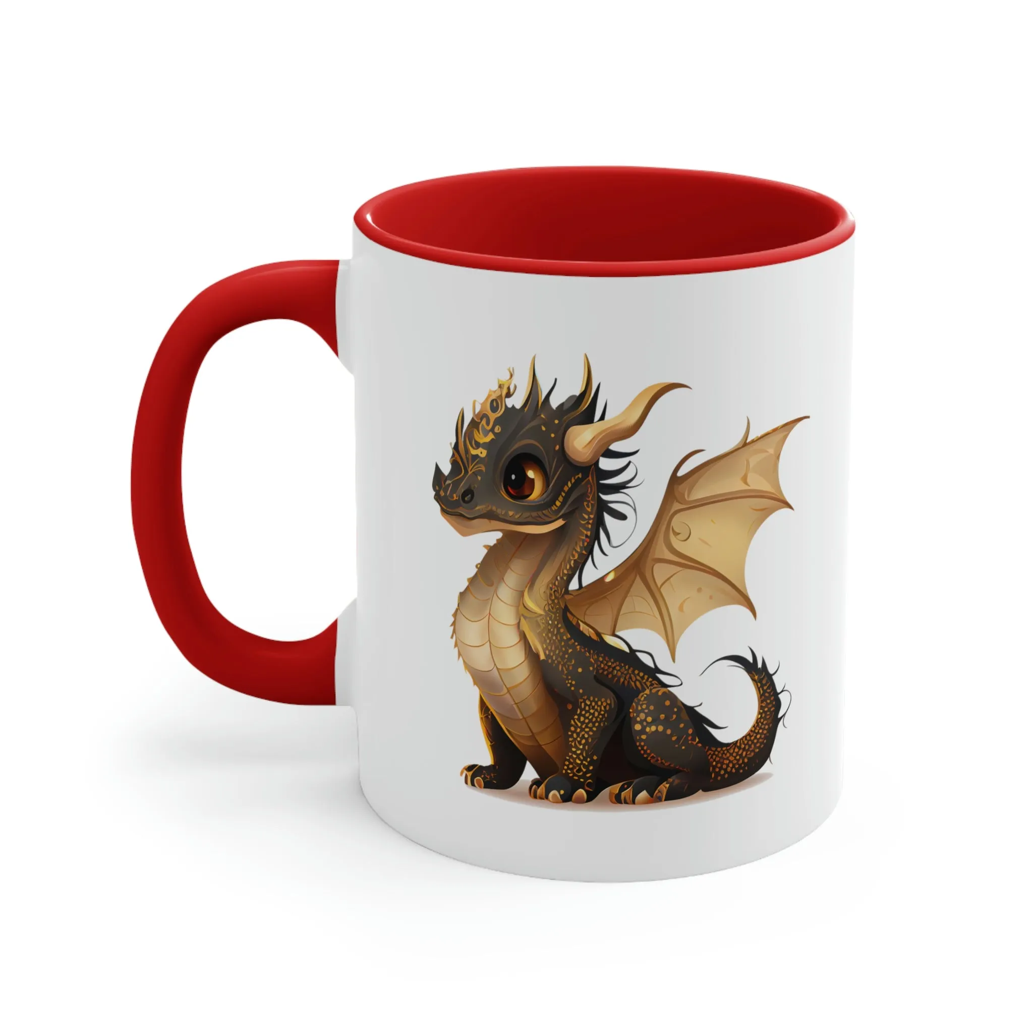 Cute Gold Dragon 02 - Accent Coffee Mug, 11oz