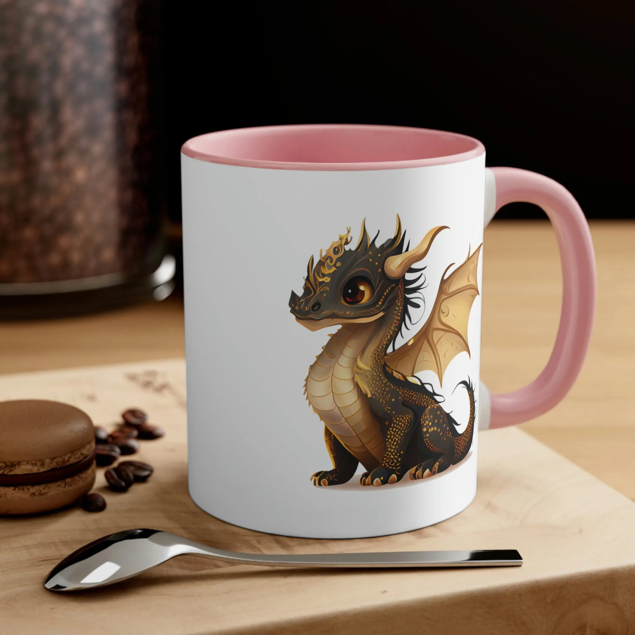 Cute Gold Dragon 02 - Accent Coffee Mug, 11oz