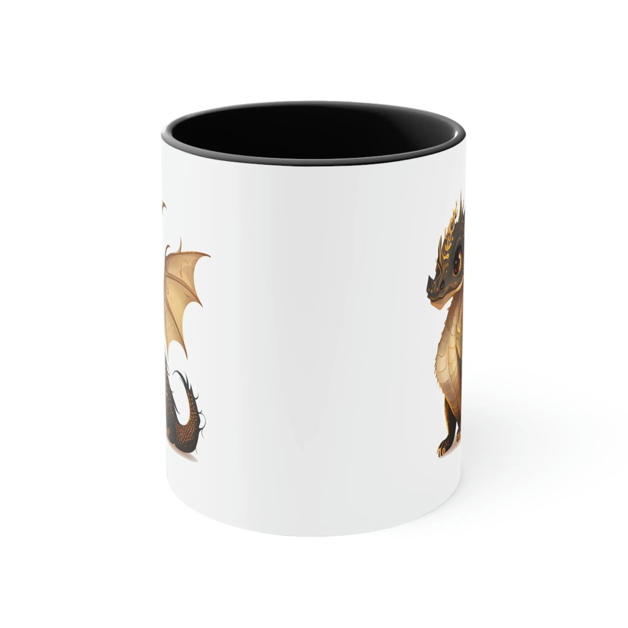 Cute Gold Dragon 02 - Accent Coffee Mug, 11oz