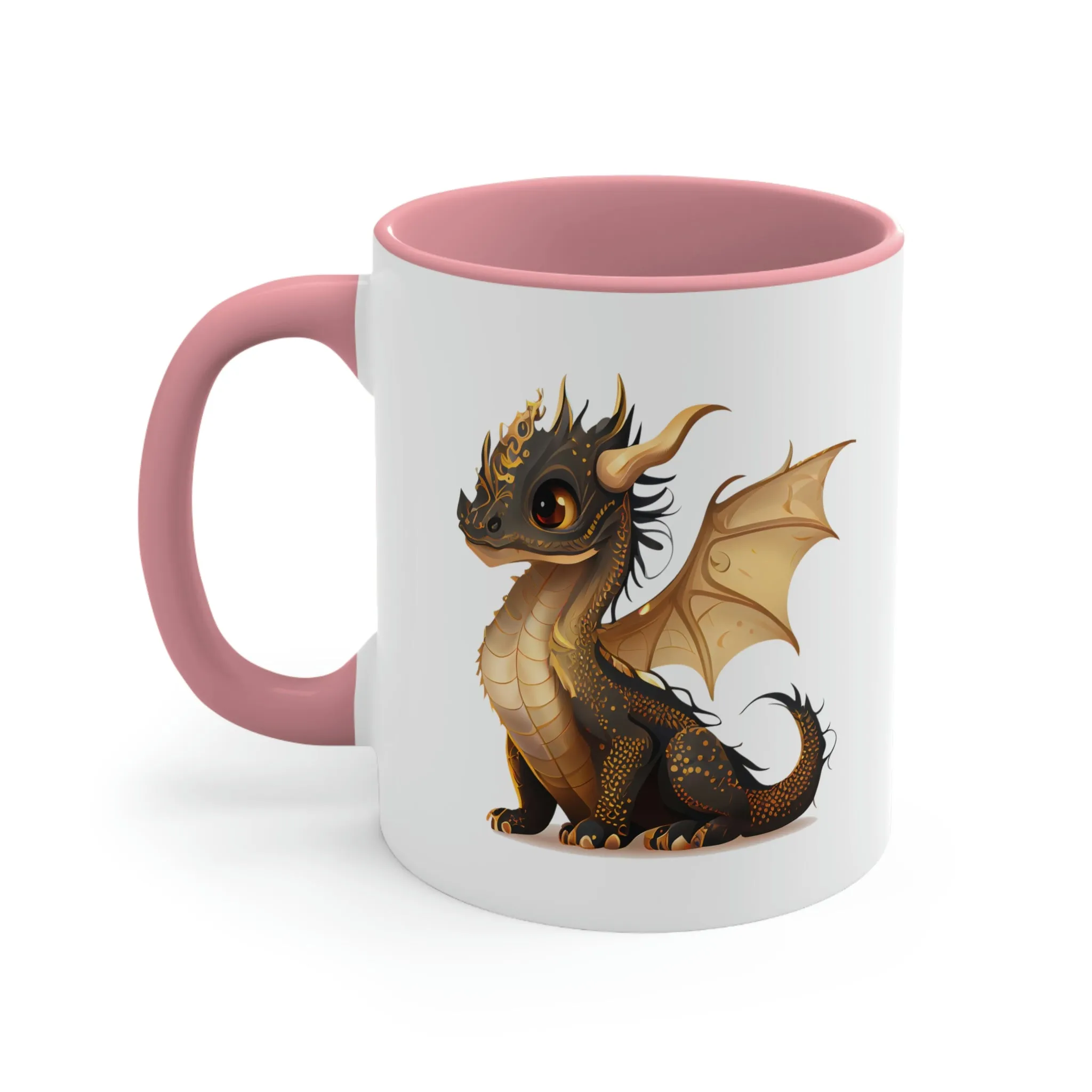 Cute Gold Dragon 02 - Accent Coffee Mug, 11oz