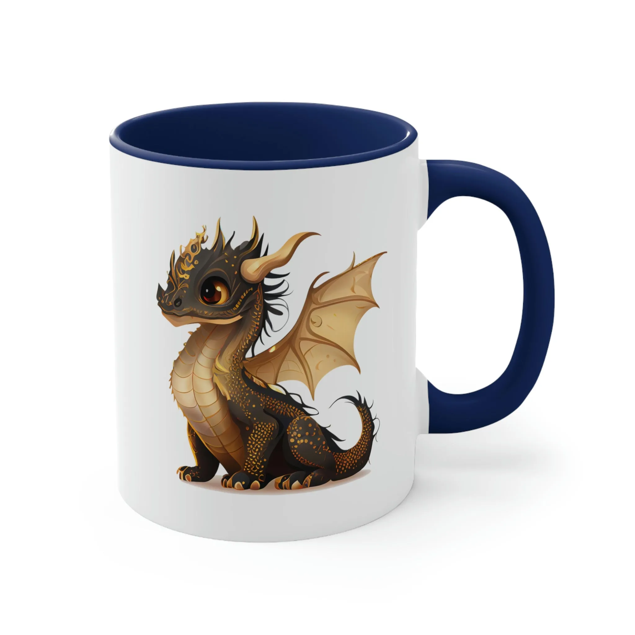 Cute Gold Dragon 02 - Accent Coffee Mug, 11oz