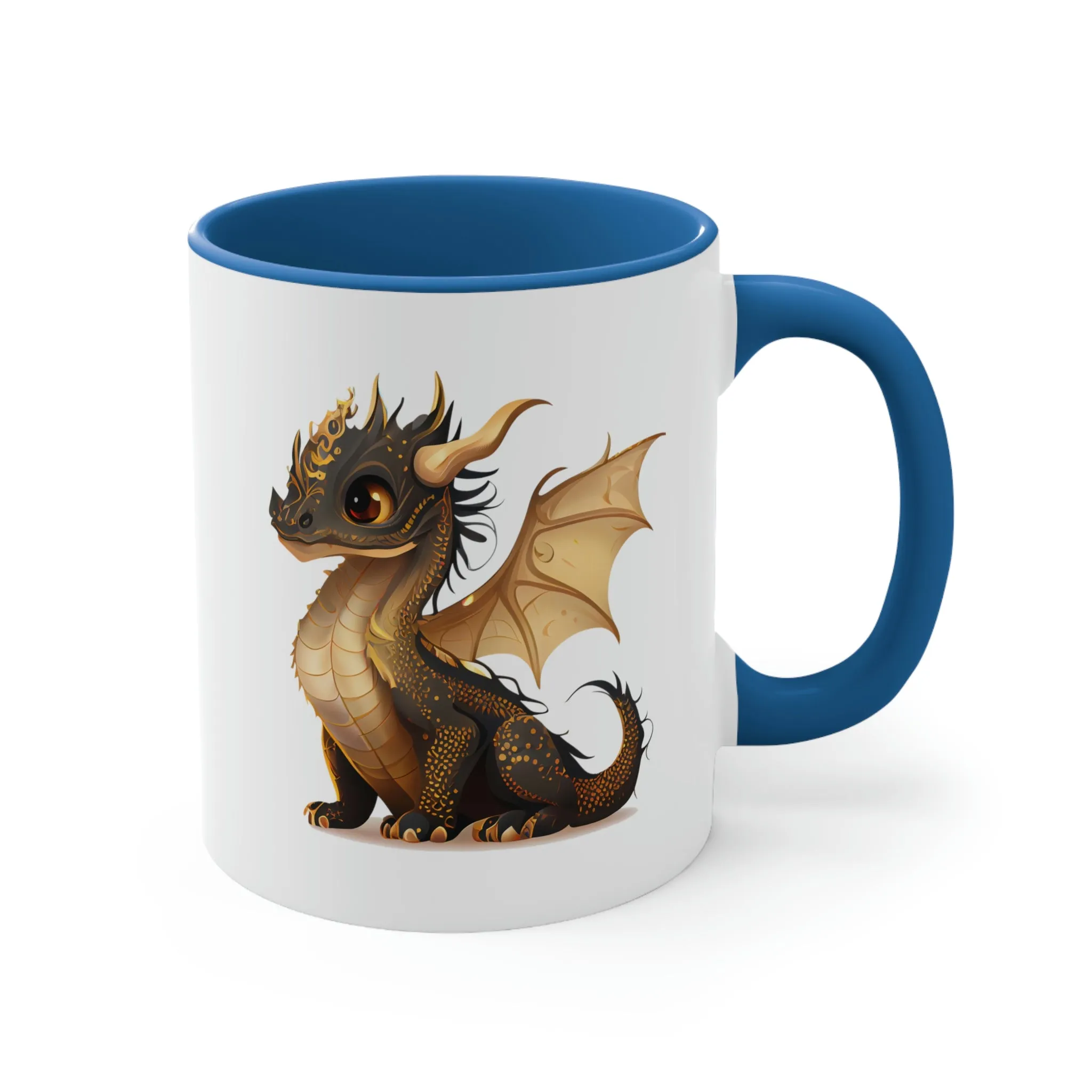 Cute Gold Dragon 02 - Accent Coffee Mug, 11oz