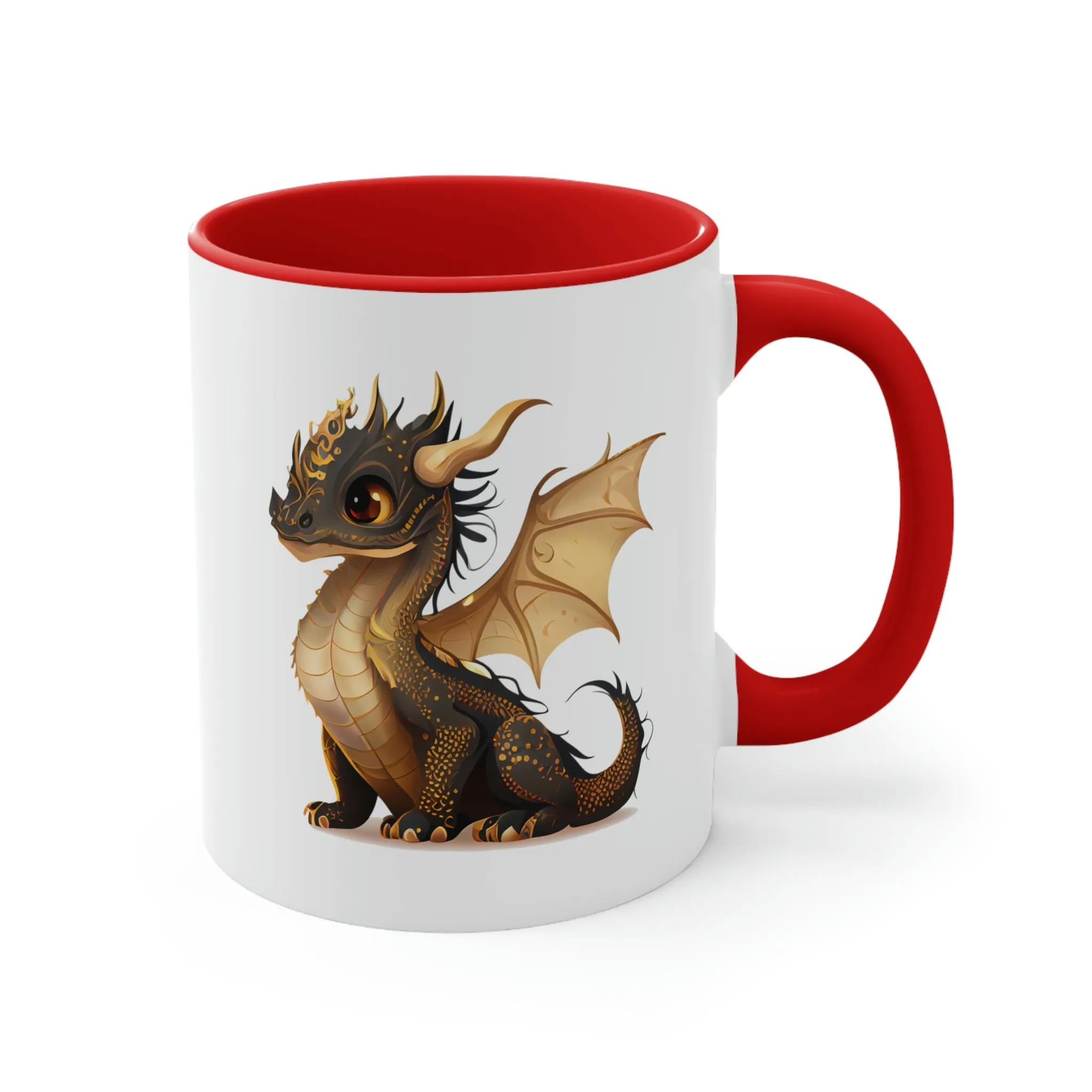 Cute Gold Dragon 02 - Accent Coffee Mug, 11oz