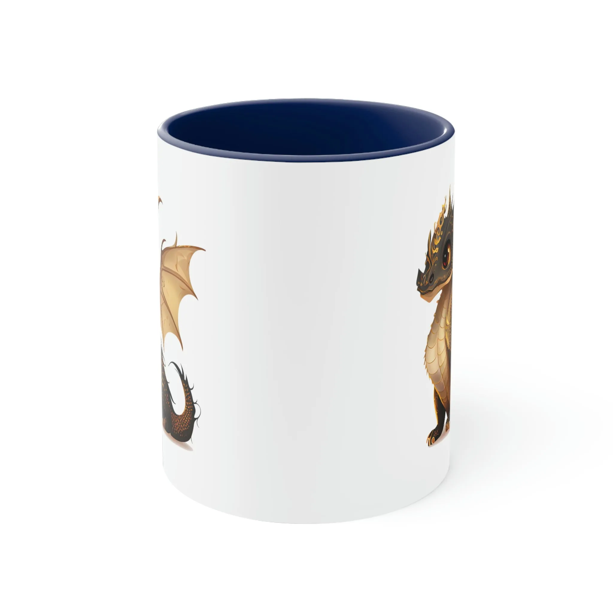 Cute Gold Dragon 02 - Accent Coffee Mug, 11oz