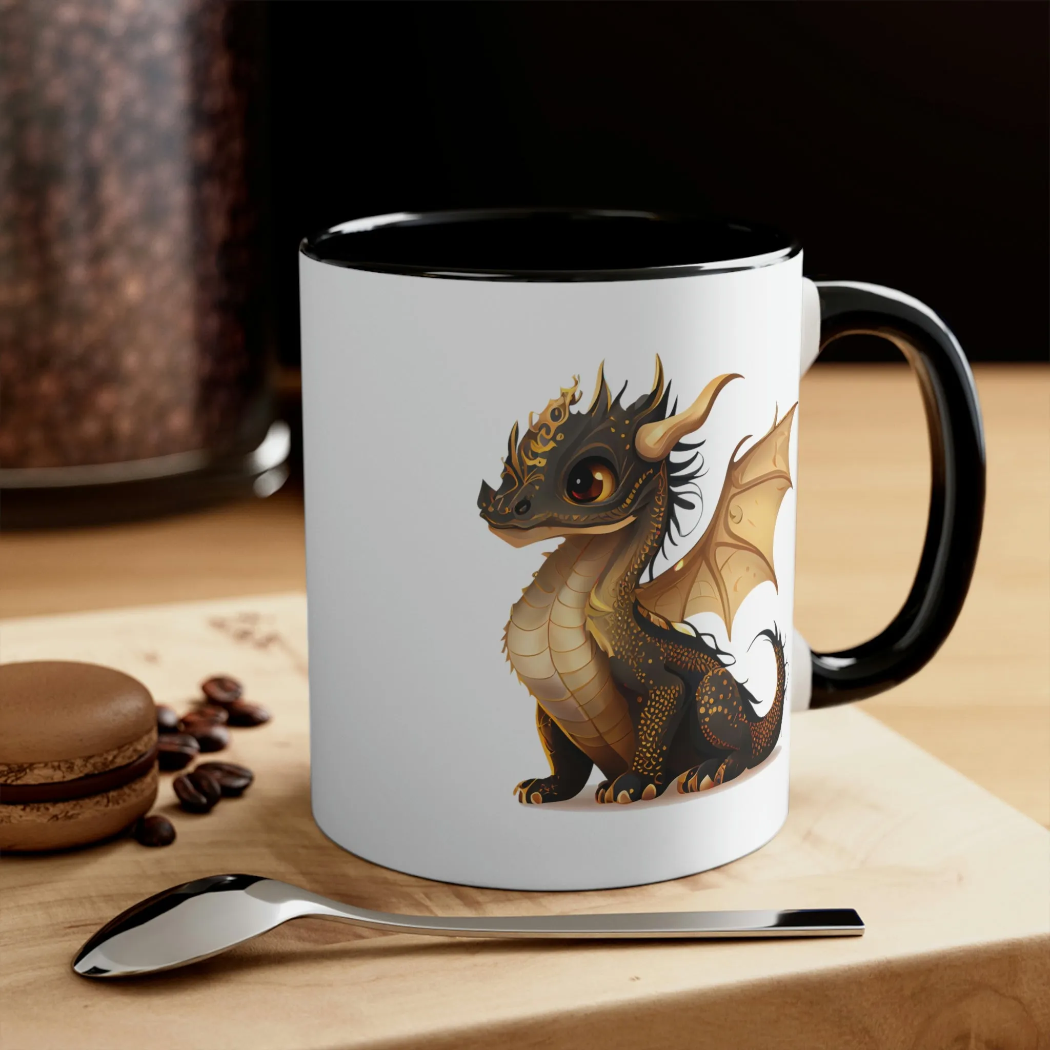 Cute Gold Dragon 02 - Accent Coffee Mug, 11oz