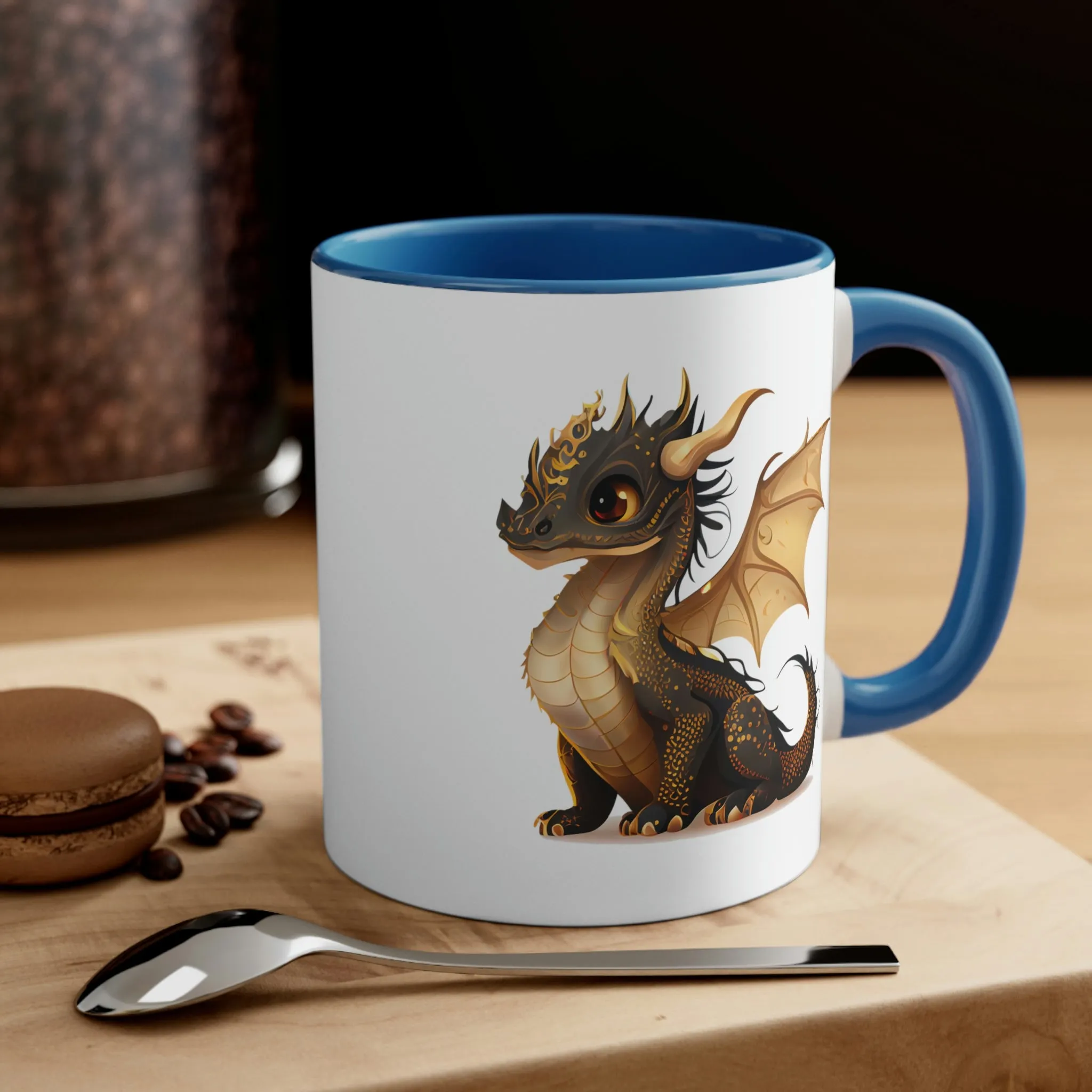 Cute Gold Dragon 02 - Accent Coffee Mug, 11oz