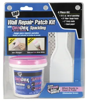 DAP 12345 Wall Repair Patch Kit White, White, 0.5 pt :EA: QUANTITY: 1