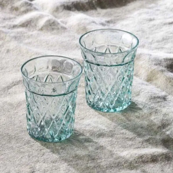 Decorative Recycled Glass Tumblers - Set of Four