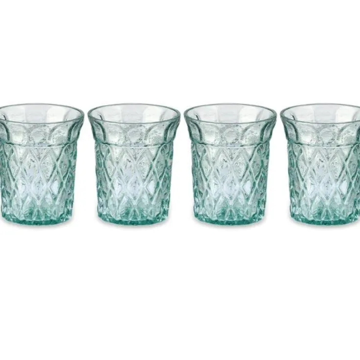 Decorative Recycled Glass Tumblers - Set of Four