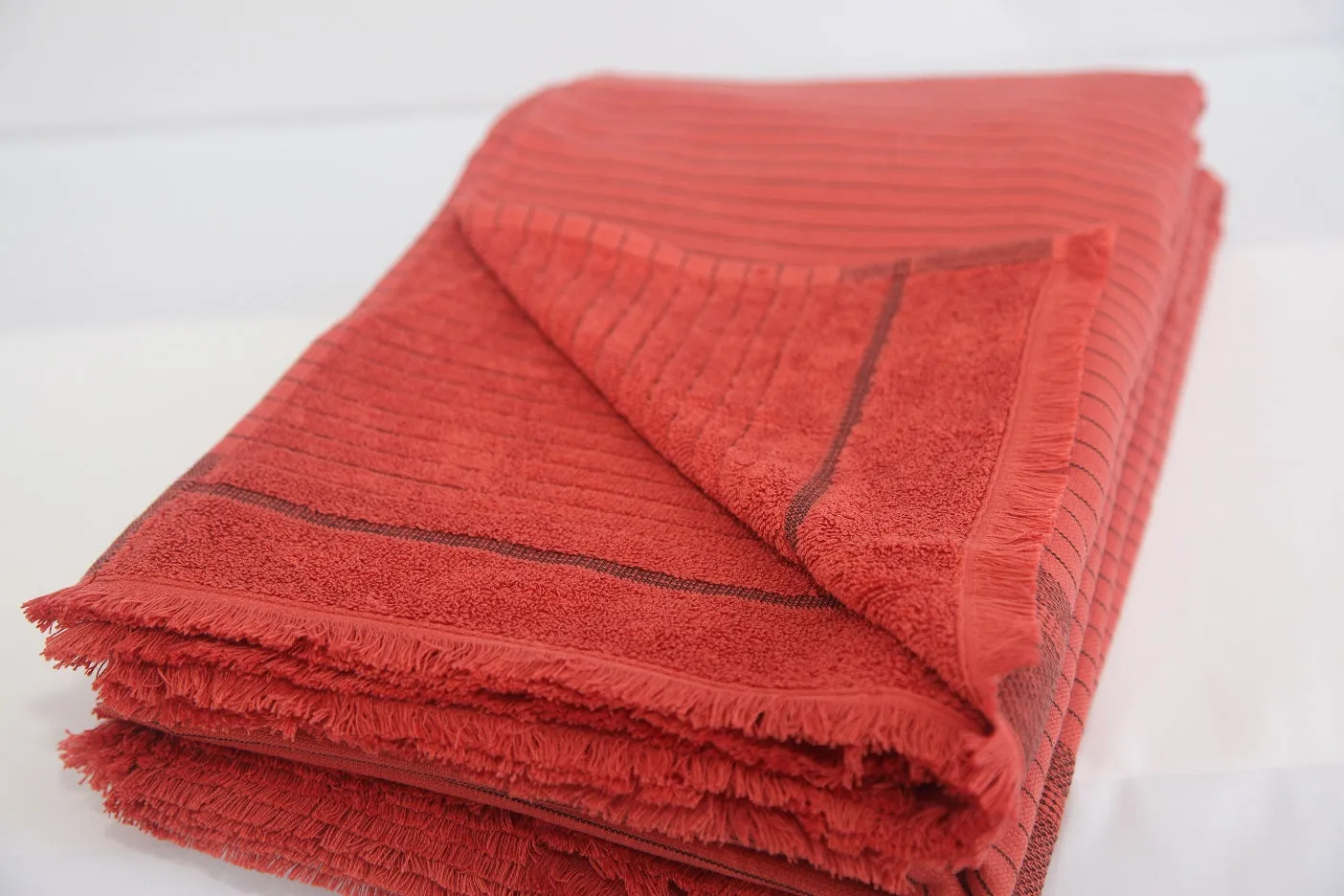 Del Mar Red Terry Turkish Towel Set