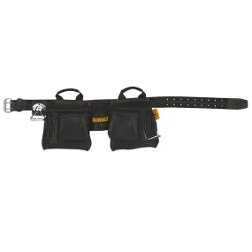 DEWALT DG5472 12-Pocket Carpenters Top Grain Leather Apron with 2-Prong Web Belt