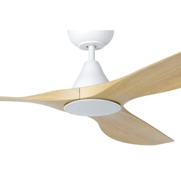 Eglo Surf 60in 152cm Ceiling Fan with 20W LED CCT Light - White with Oak Finish