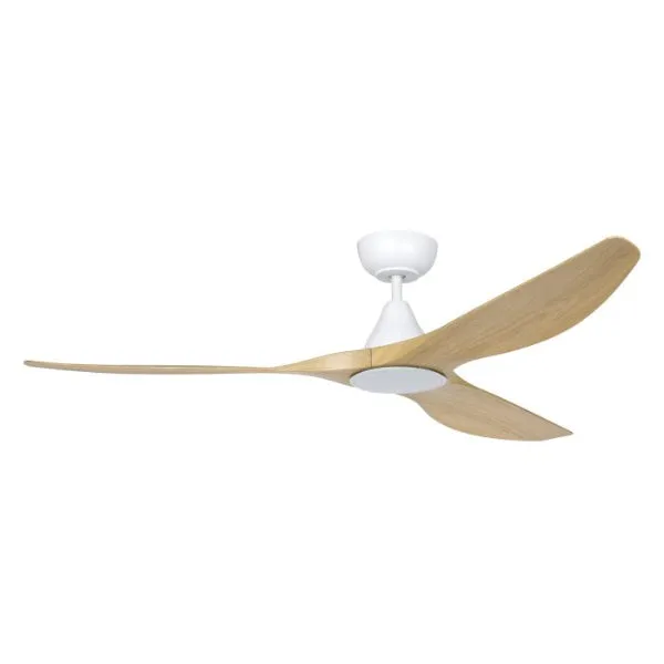 Eglo Surf 60in 152cm Ceiling Fan with 20W LED CCT Light - White with Oak Finish