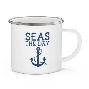 Enamel Stainless Steel Beach Mug, Seas The Day