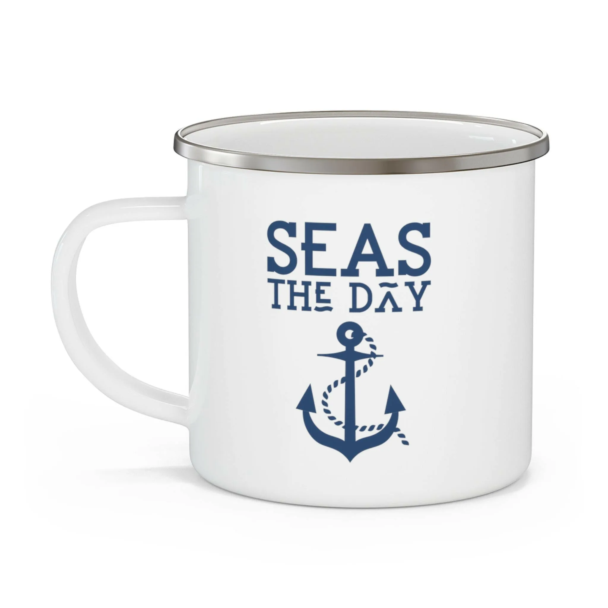 Enamel Stainless Steel Beach Mug, Seas The Day