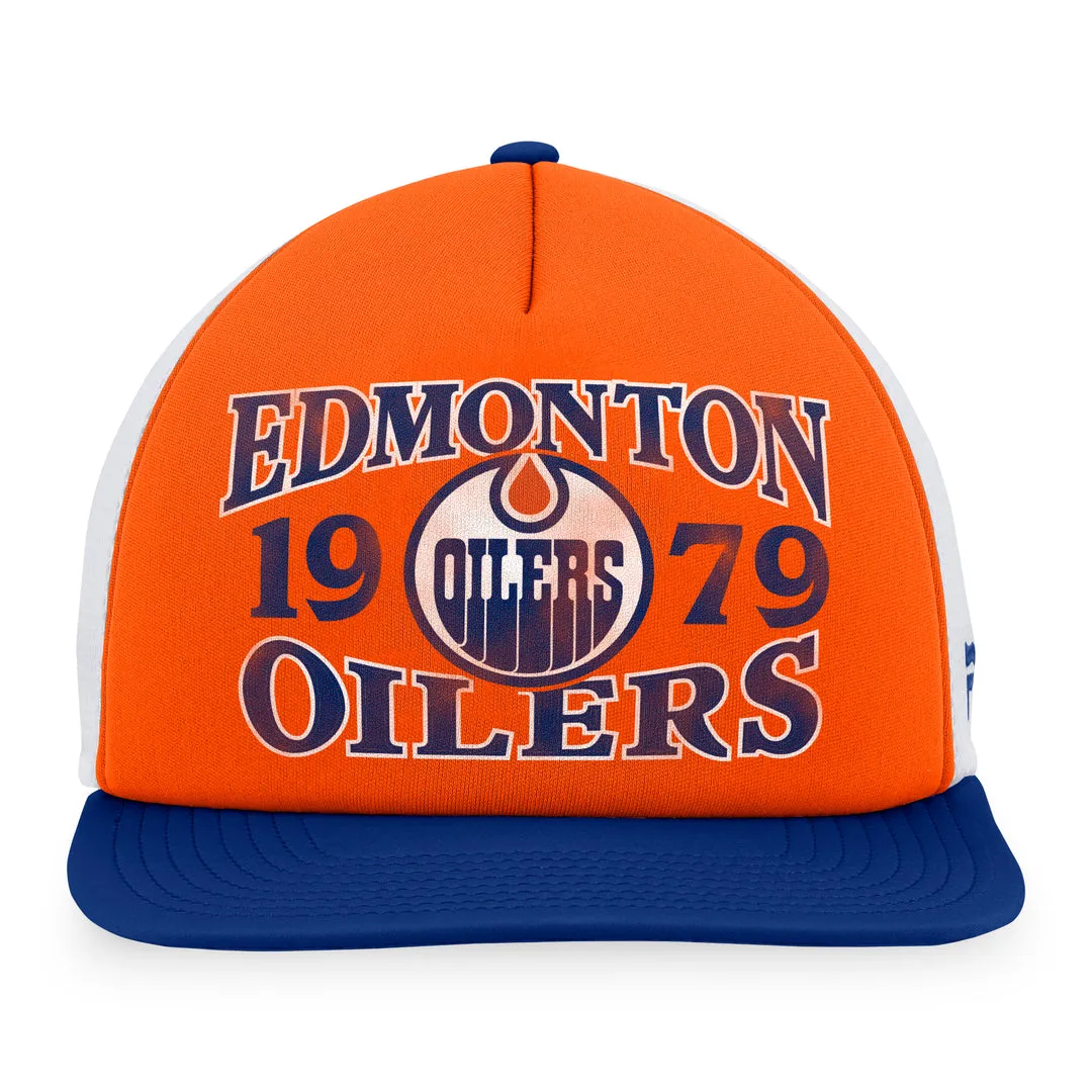 Fanatics Men's NHL Edmonton Oilers 2023 Heritage Flatbrim Snapback Cap