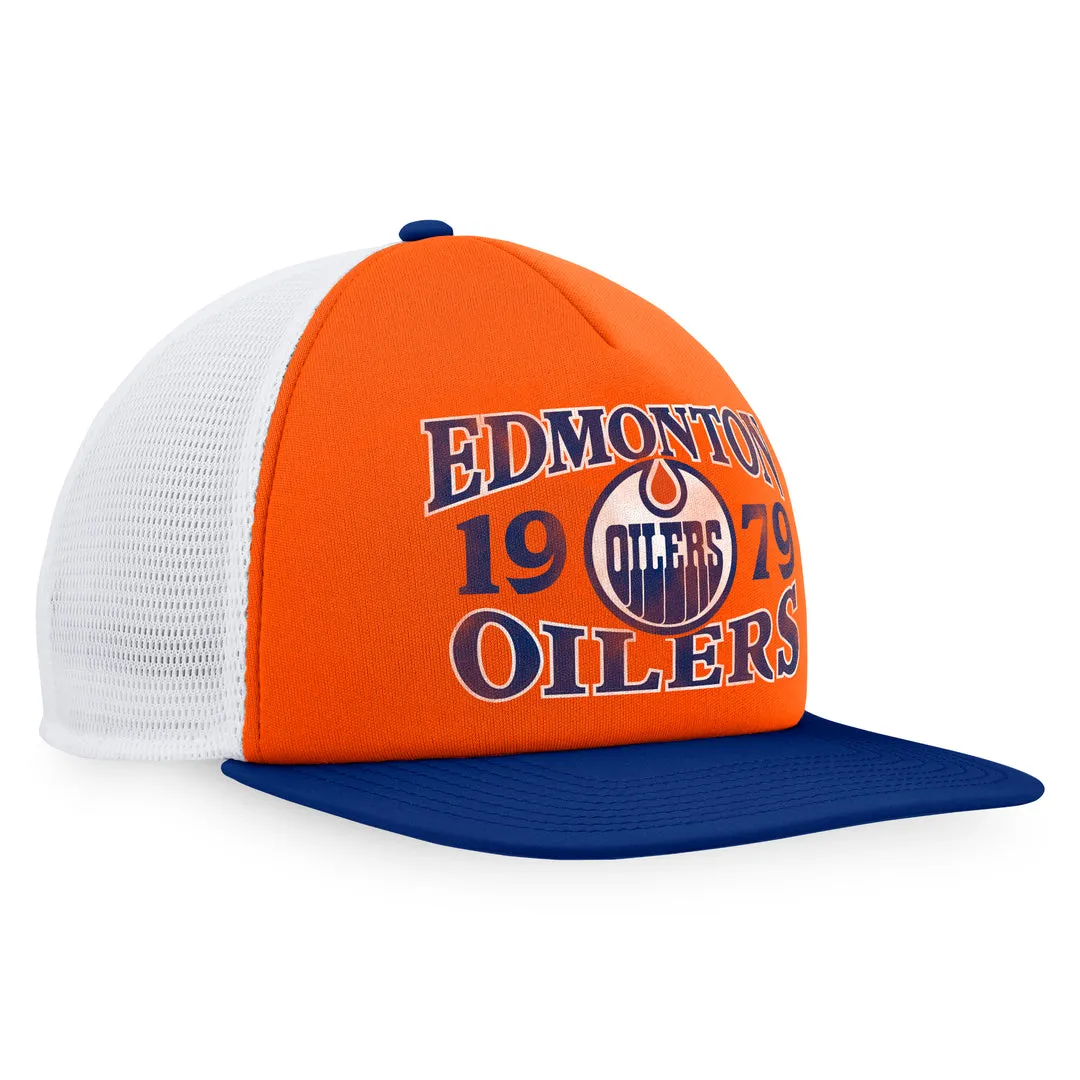 Fanatics Men's NHL Edmonton Oilers 2023 Heritage Flatbrim Snapback Cap