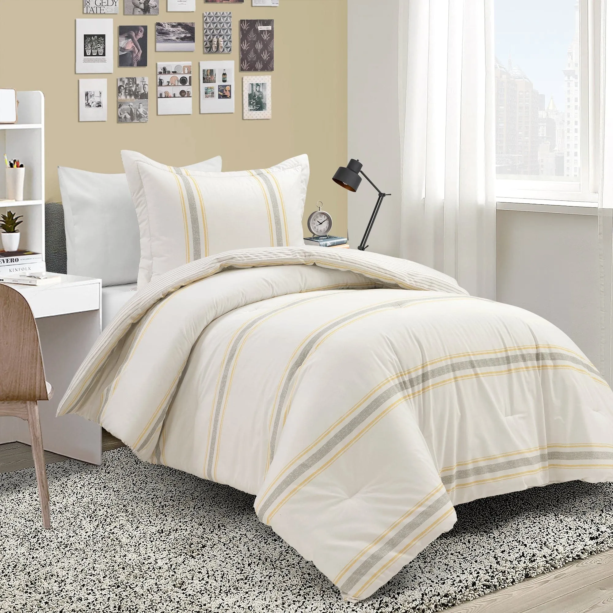 Farmhouse Stripe Reversible Comforter Set