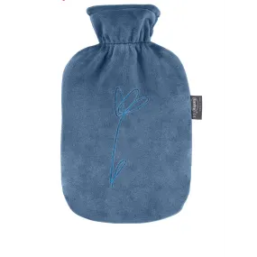 Fashy Hot Water Bottle With Removeable Cover Blue Flower