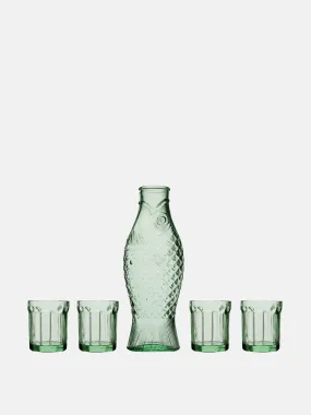 Fish & Fish carafe and glasses by Paola Navone (set of 4)