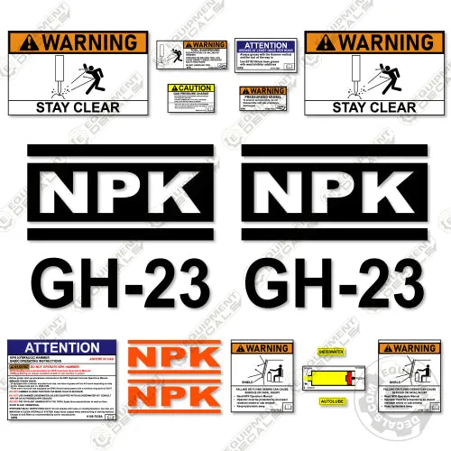 Fits NPK GH-23 Decal Kit Hammer