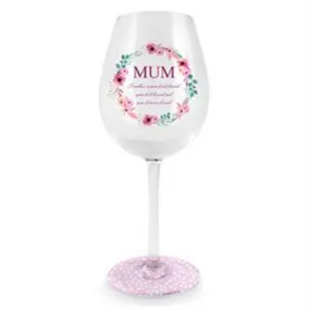 Floral Wreath Mum Wine Glass - 430ml