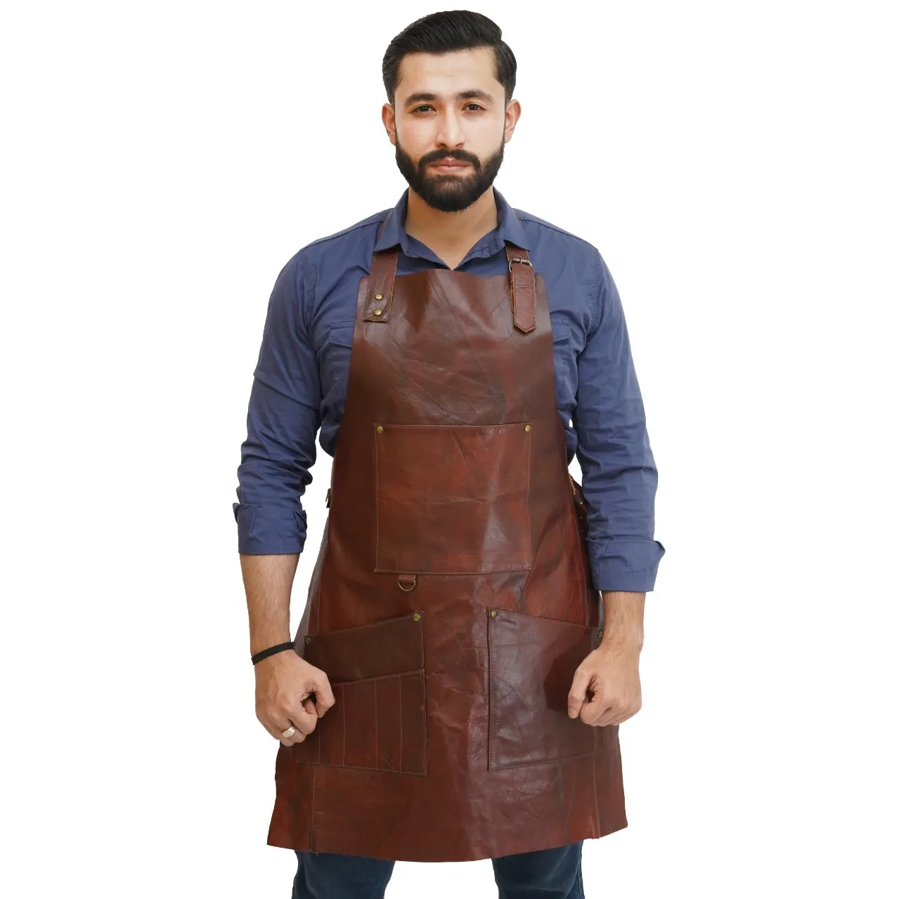 Functional Mens Leather Apron - Convenient Pockets