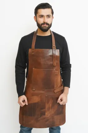 Functional Mens Leather Apron - Convenient Pockets