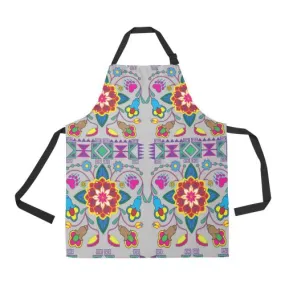 Geometric Floral Winter-Gray Apron