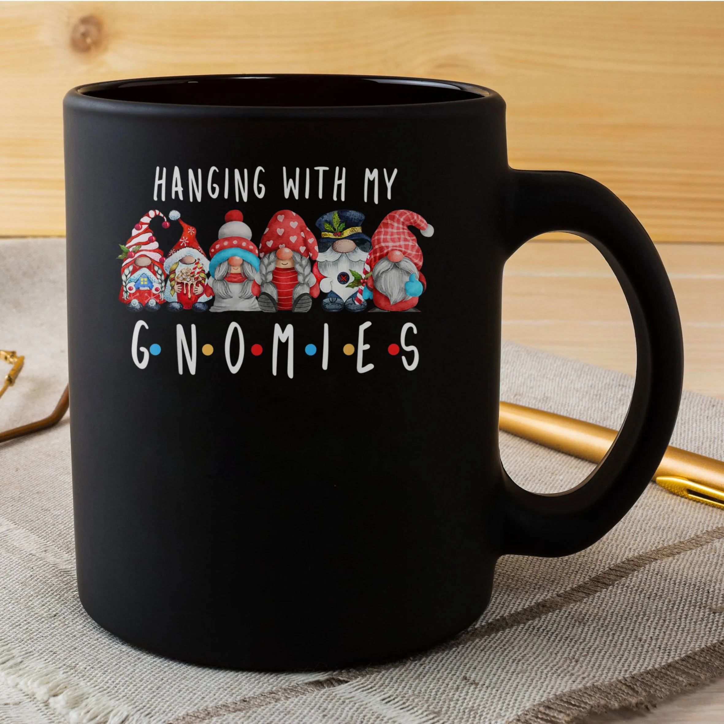 Hanging With My Gnomies Funny Gnome Family Christmas Mug