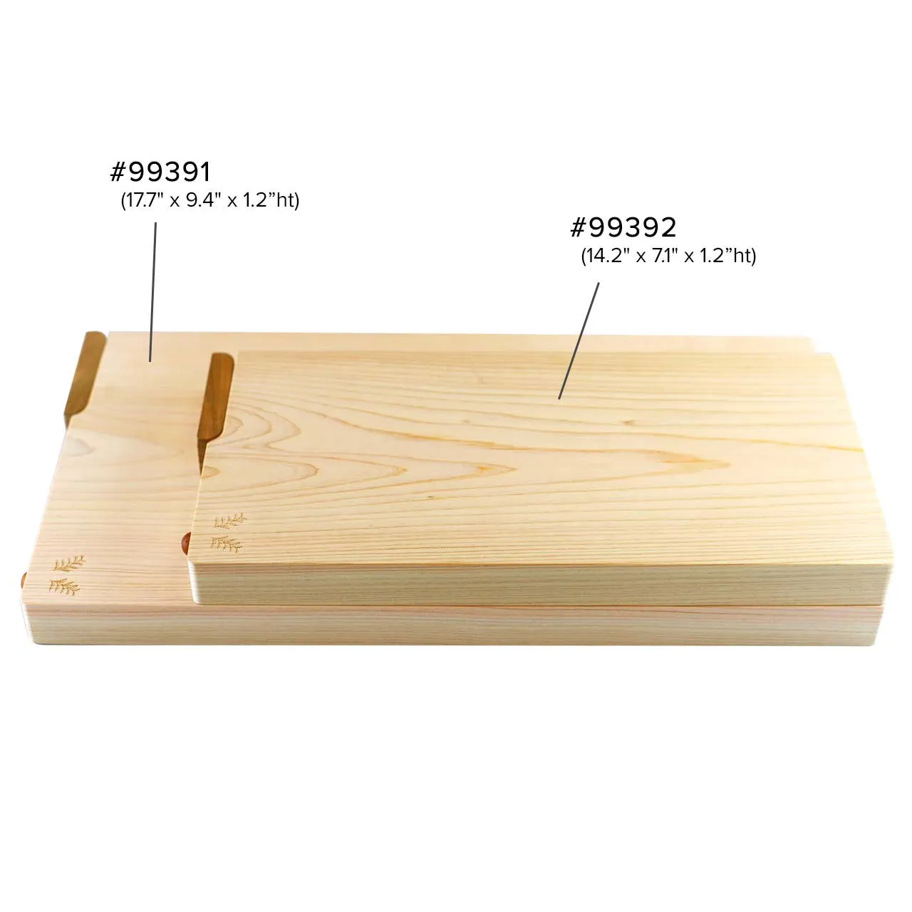 Hinoki (Japanese Cypress) Cutting Board w/Stand 17.7" x 9.4" x 1.2" ht