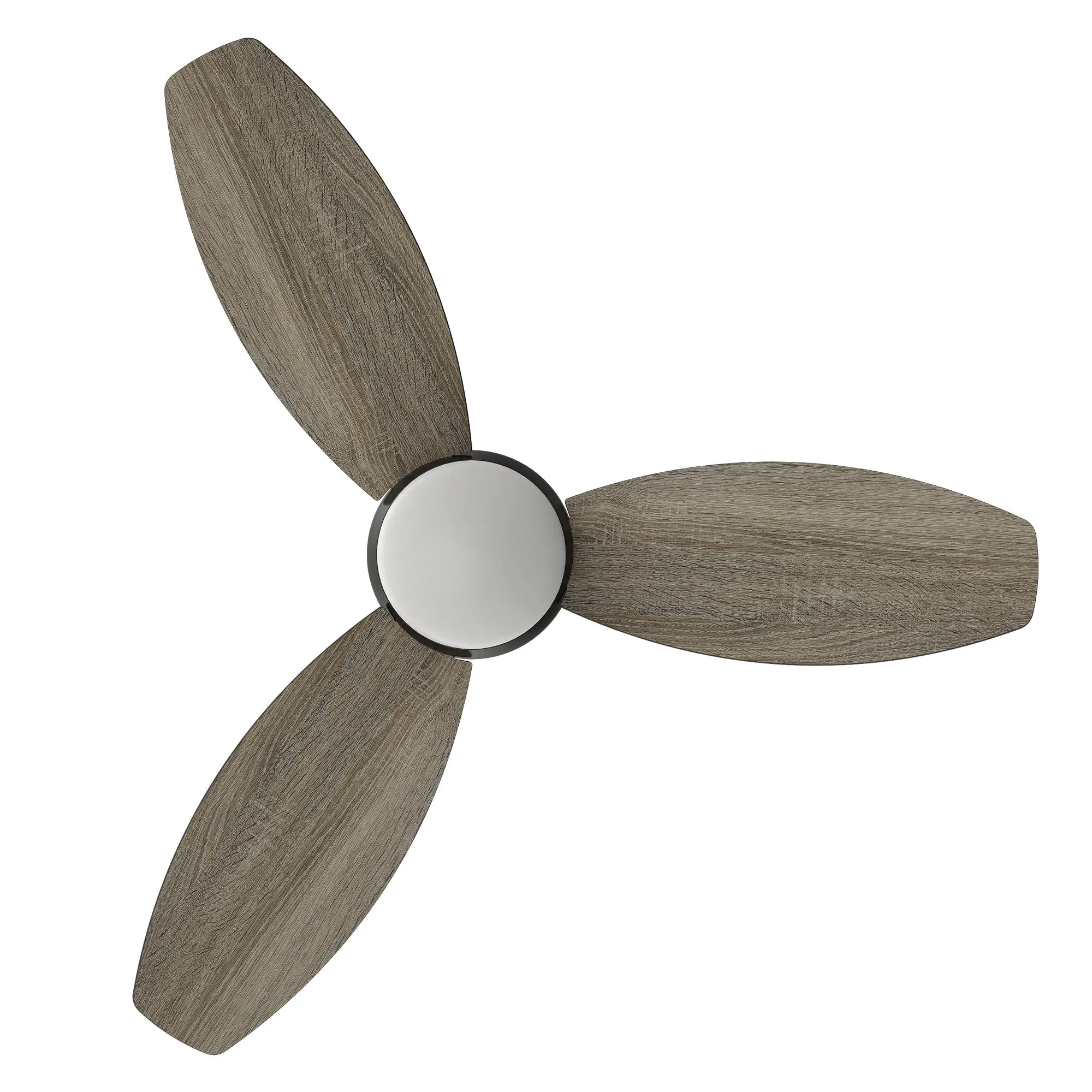 HOBART 48 inch 3-Blade Flush Mount Smart Ceiling Fan with LED Light Kit & Remote- Black/Walnut & Barnwood (Reversible Blades)