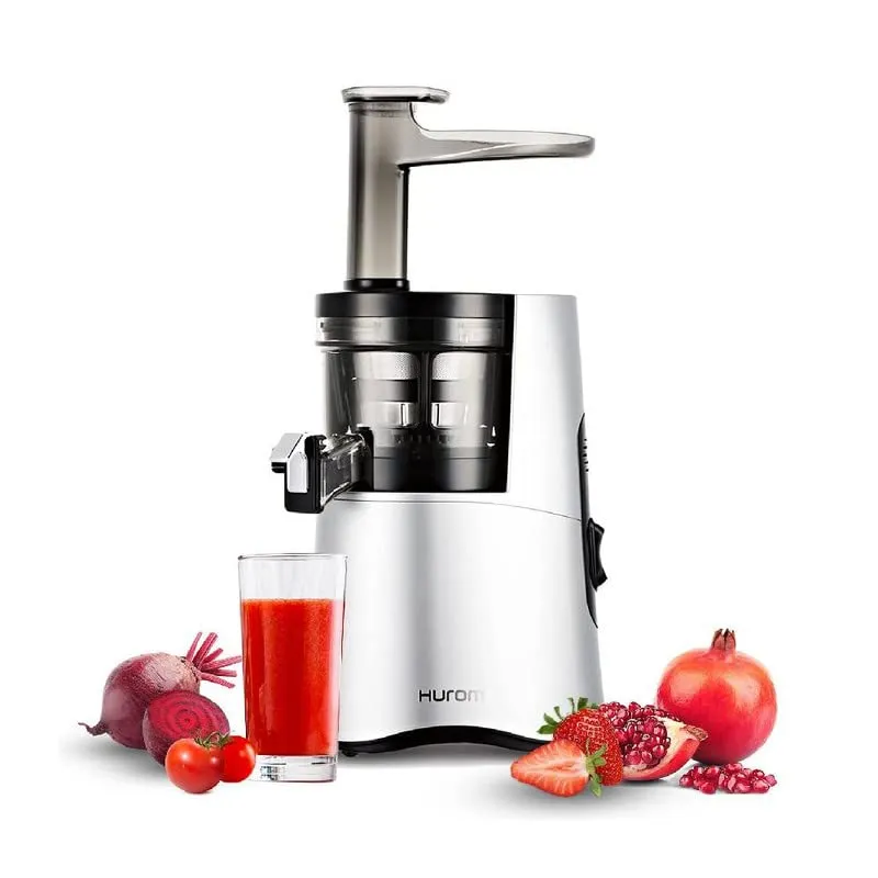 Hurom H-Aa Slow Cold Press Juicer Slow Squeeze Alpha Technology All-In-One Juicer Make Juice, Smoothies, Nut Milk, Sorbet , Matte Silver, 150 Watts