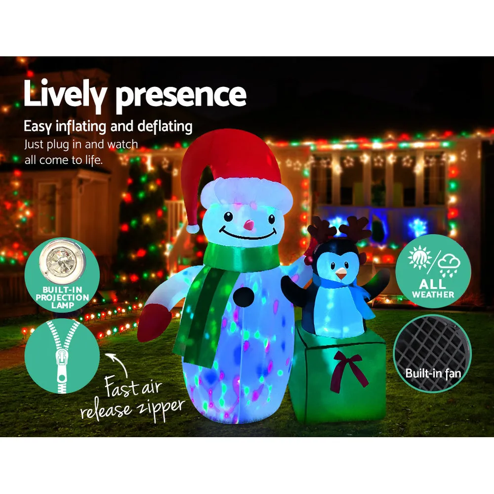 Jingle Jollys Inflatable Christmas 1.8M Snowman LED Lights Outdoor Decorations