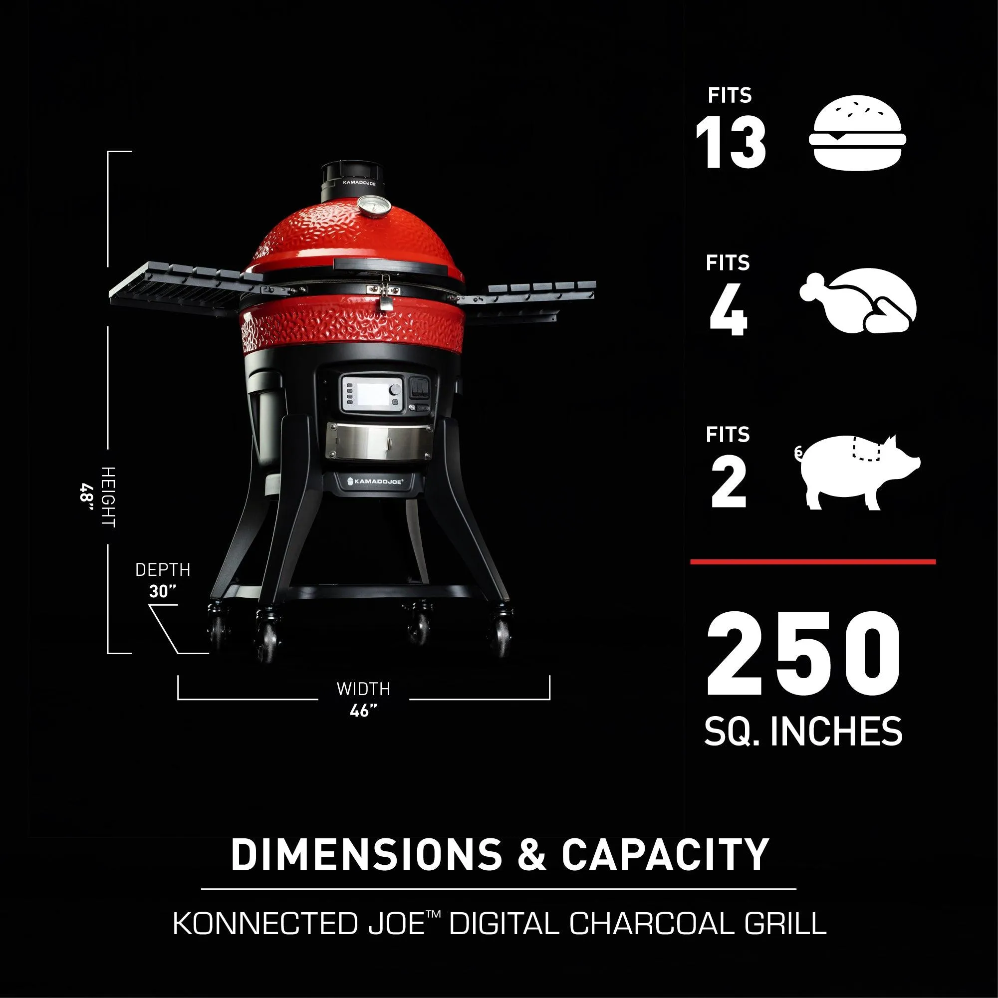 Kamado Joe® Konnected Joe™ Digital Charcoal Grill and Smoker