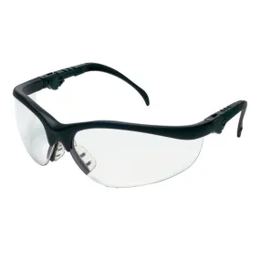 KD310AF MCR Safety Klondike KD3 Series Safety Glasses, Clear Lens, Black Frame