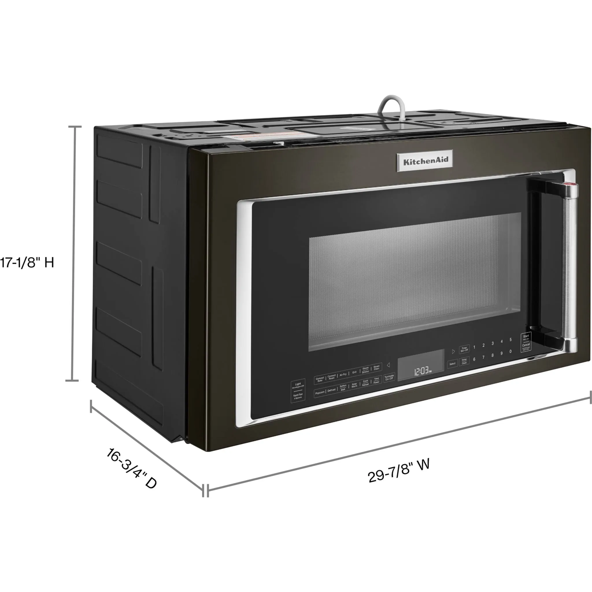 KitchenAid OTR Microwave (YKMHC319LBS) - Black Stainless Steel with PrintShield™ Finish