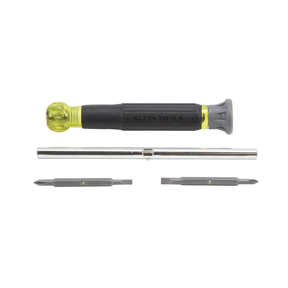 KLEIN MULTI-BIT ELECTRONICS SCREWDRIVER, 4-IN-1, PHILLIPS, SLOTTED BITS