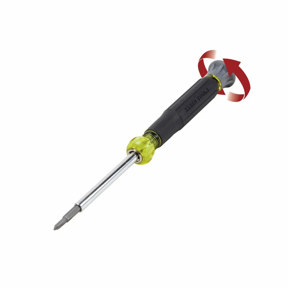 KLEIN MULTI-BIT ELECTRONICS SCREWDRIVER, 4-IN-1, PHILLIPS, SLOTTED BITS