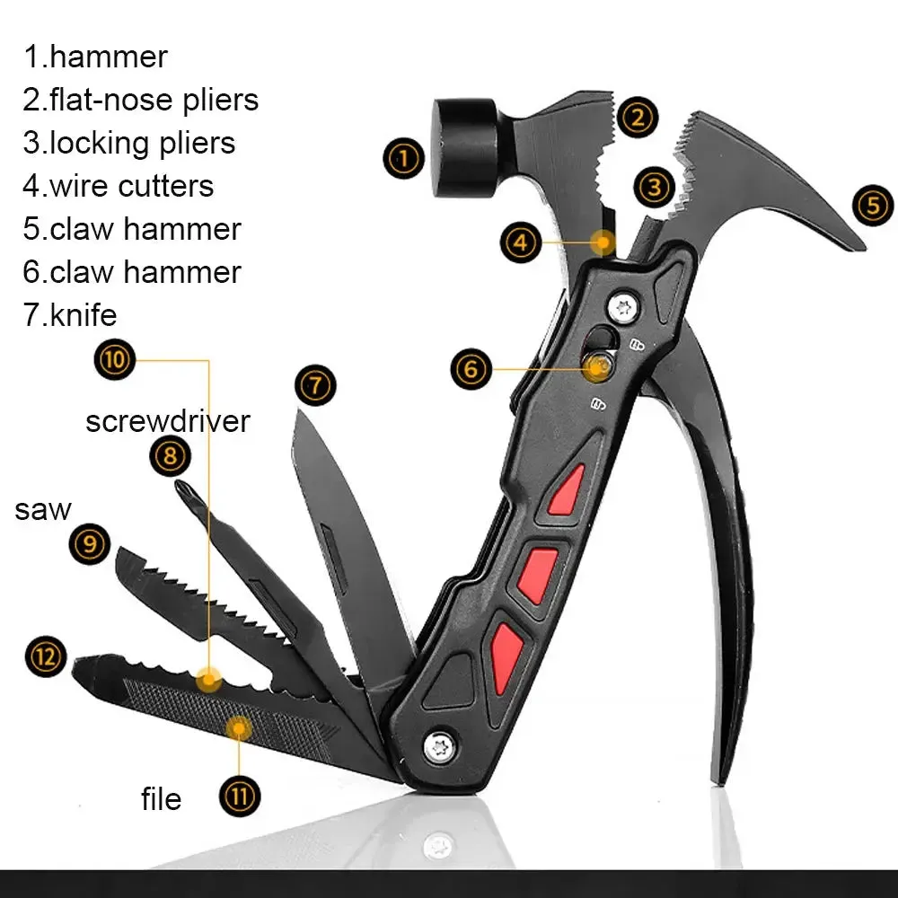 Knife Screwdriver Saw Claw Hammer Hand Tool Multi-Function Safety Hammer Combination Pliers Multi Tools Vehicle Safety Tools