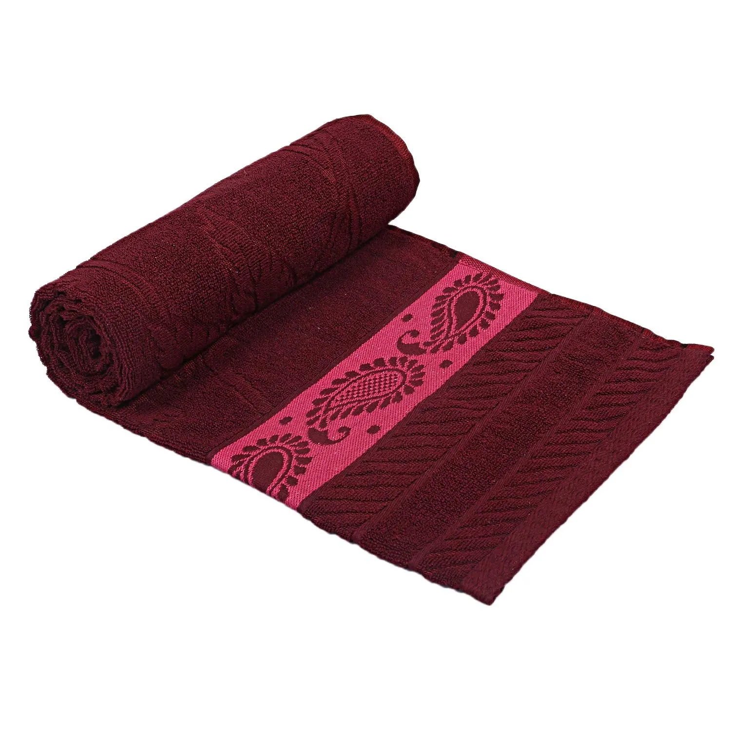 Kuber Industries 100% Cotton 3 Pieces Bath Towel 27" x54? (Maroon) -CTKTC28912