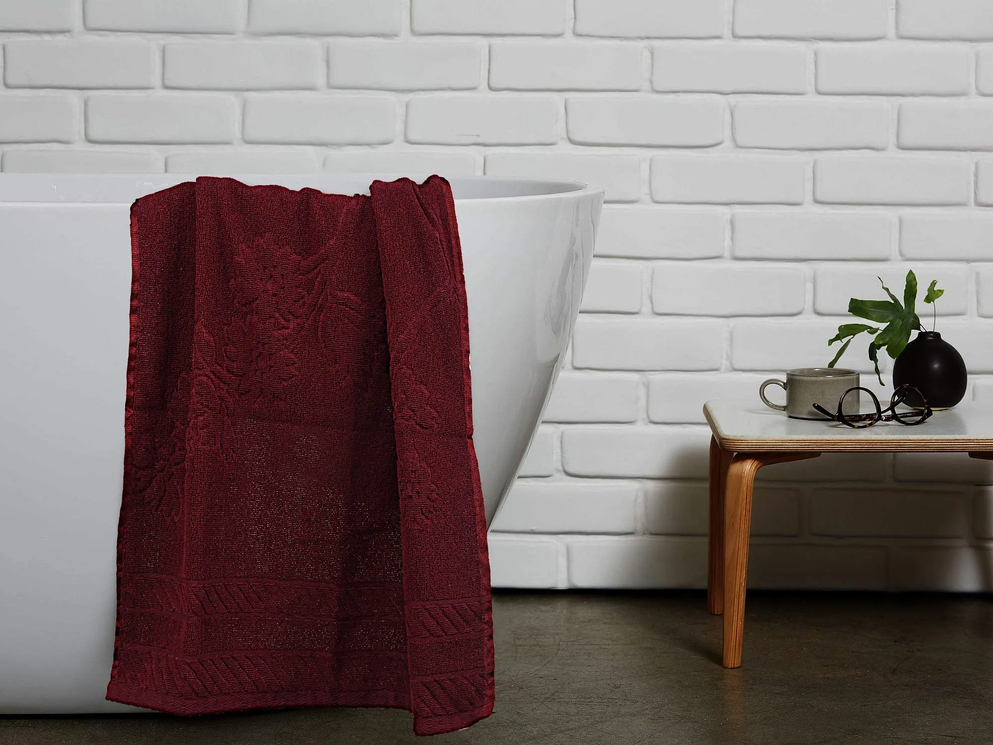 Kuber Industries 100% Cotton 3 Pieces Bath Towel 27" x54? (Maroon) -CTKTC28912