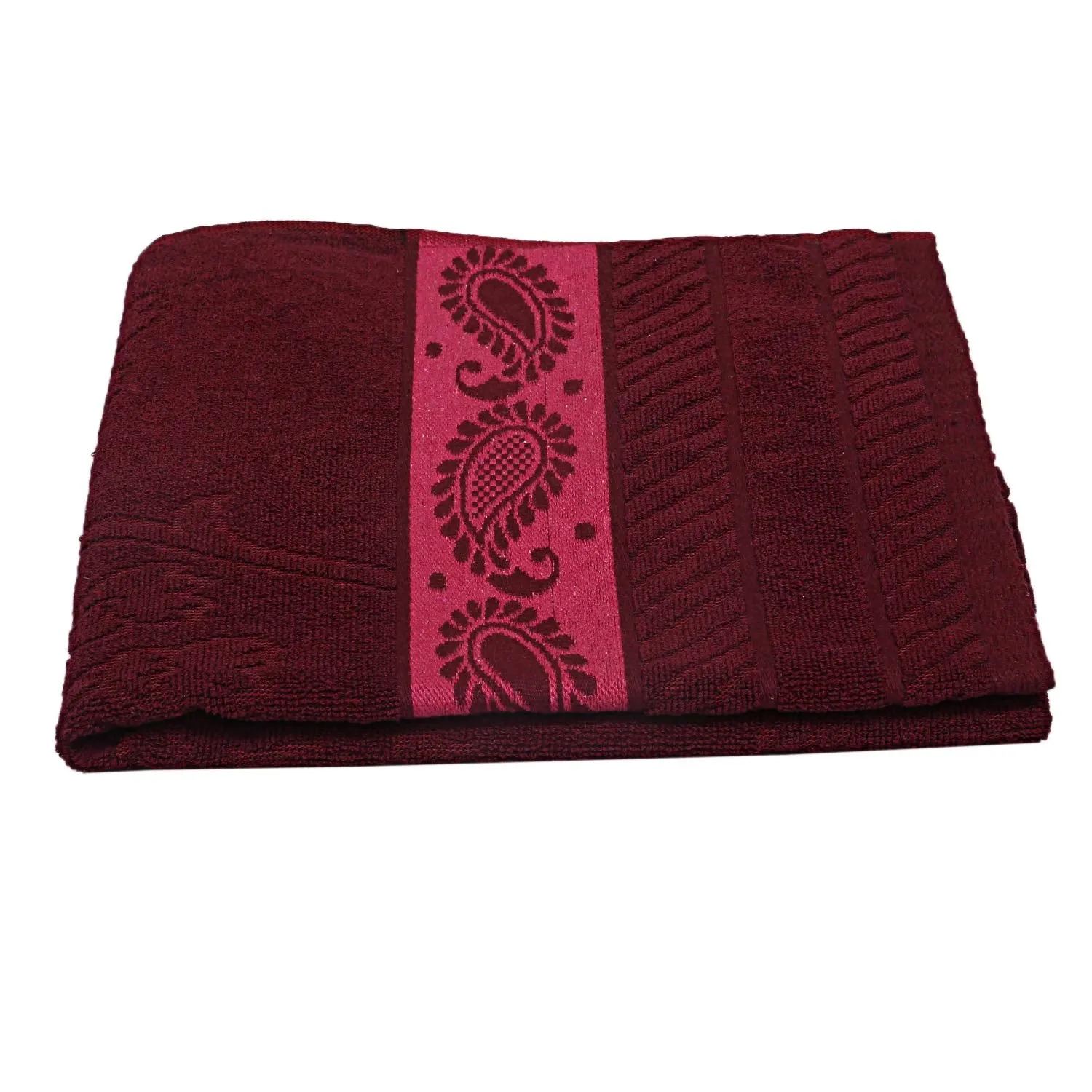 Kuber Industries 100% Cotton 3 Pieces Bath Towel 27" x54? (Maroon) -CTKTC28912